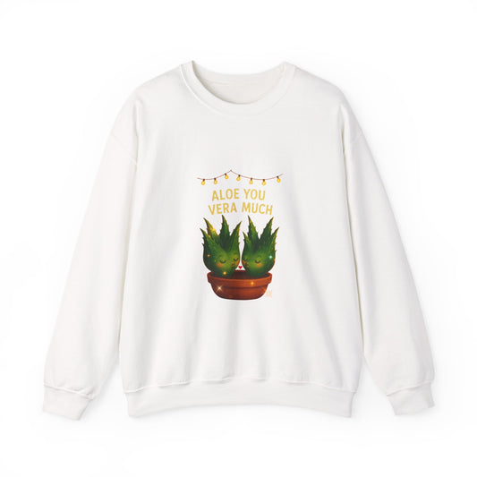 "Aloe You Vera Much" Sweatshirt — Cute Potted Succulent Crewneck Gift