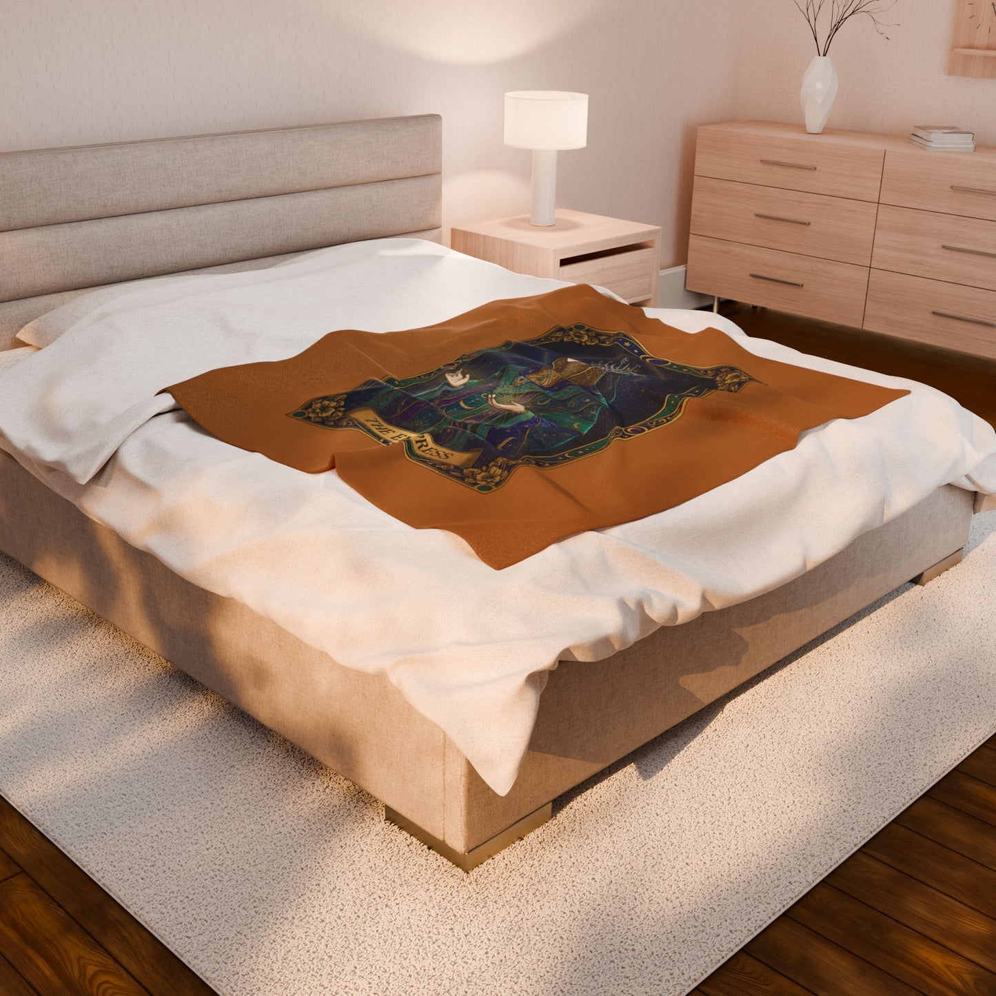 Empress Tarot Card Velveteen Blanket | classic tarot style, arcana décor