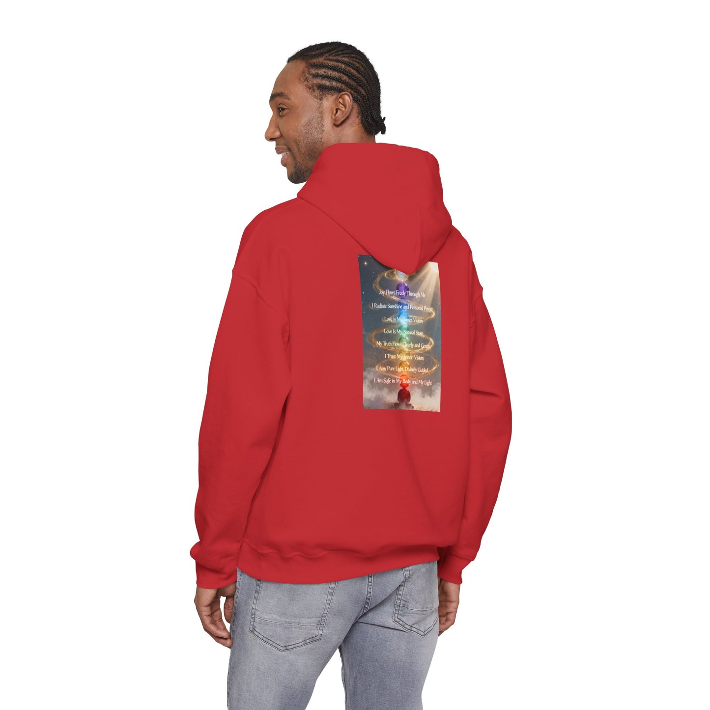 Aligned AF Hoodie | Chakra Spiral Meditation Back Graphic