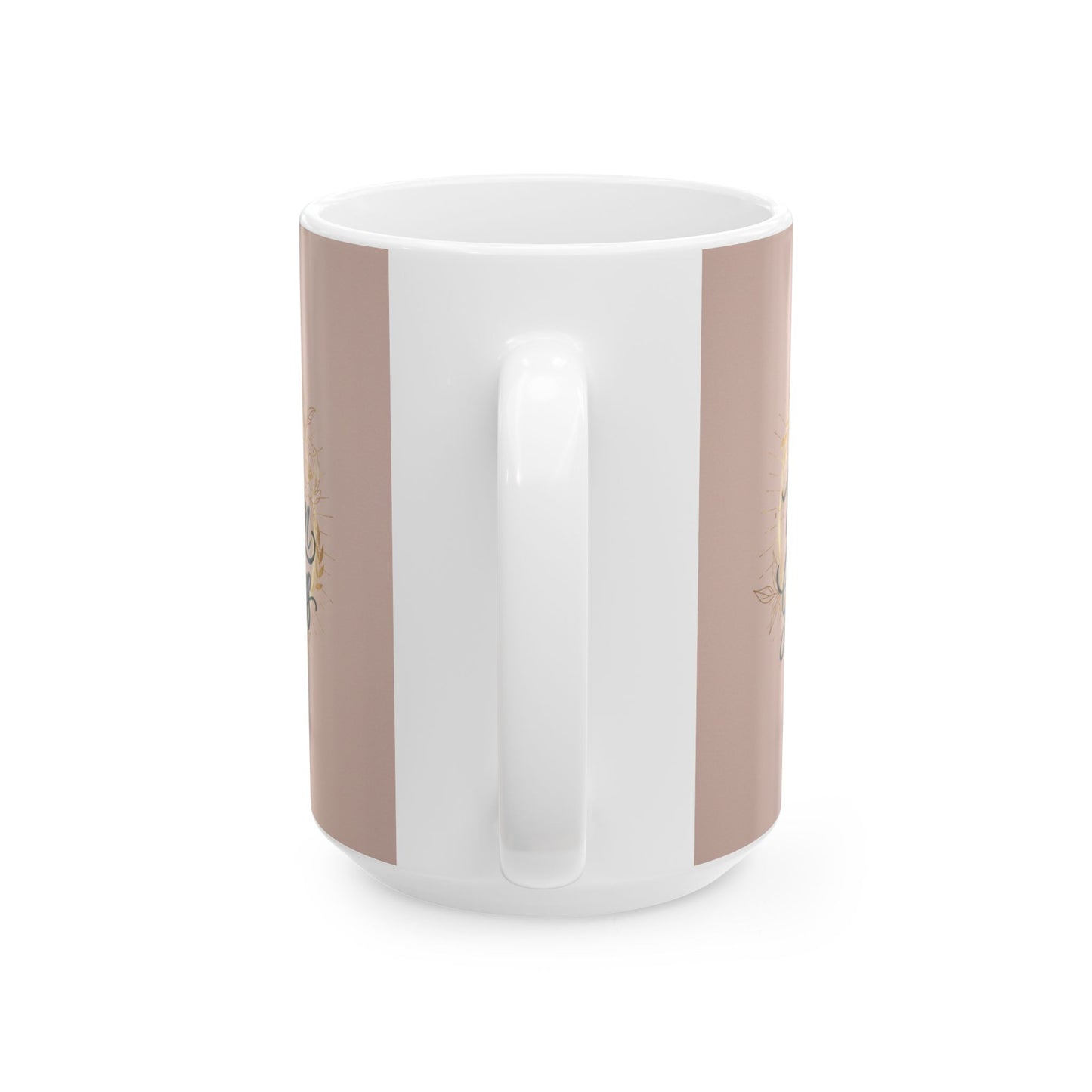Inspirational Ceramic Mug – "I Am My Own Goddess" Script Floral Design (11oz, 15oz)