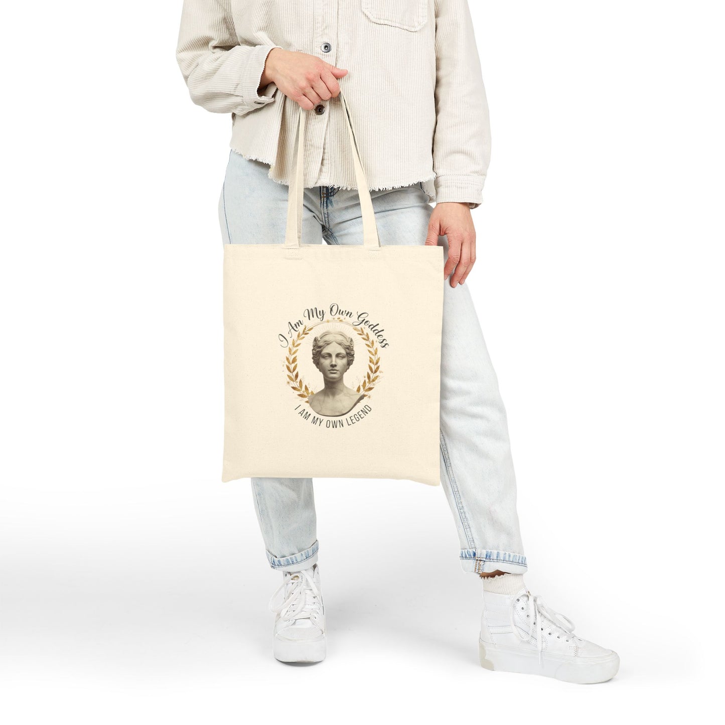 "I Am my own Goddess. I Am my own legend" - Cotton Canvas Tote Bag