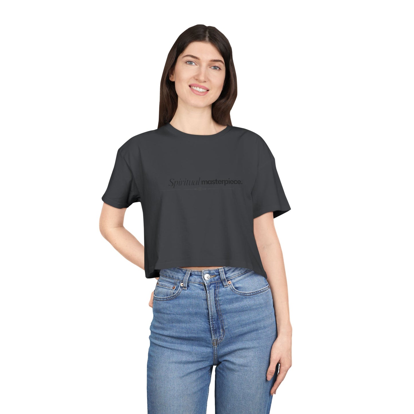 "Spiritual Masterpiece." Crop Tee — Inspirational, Intentional Women's Shirt