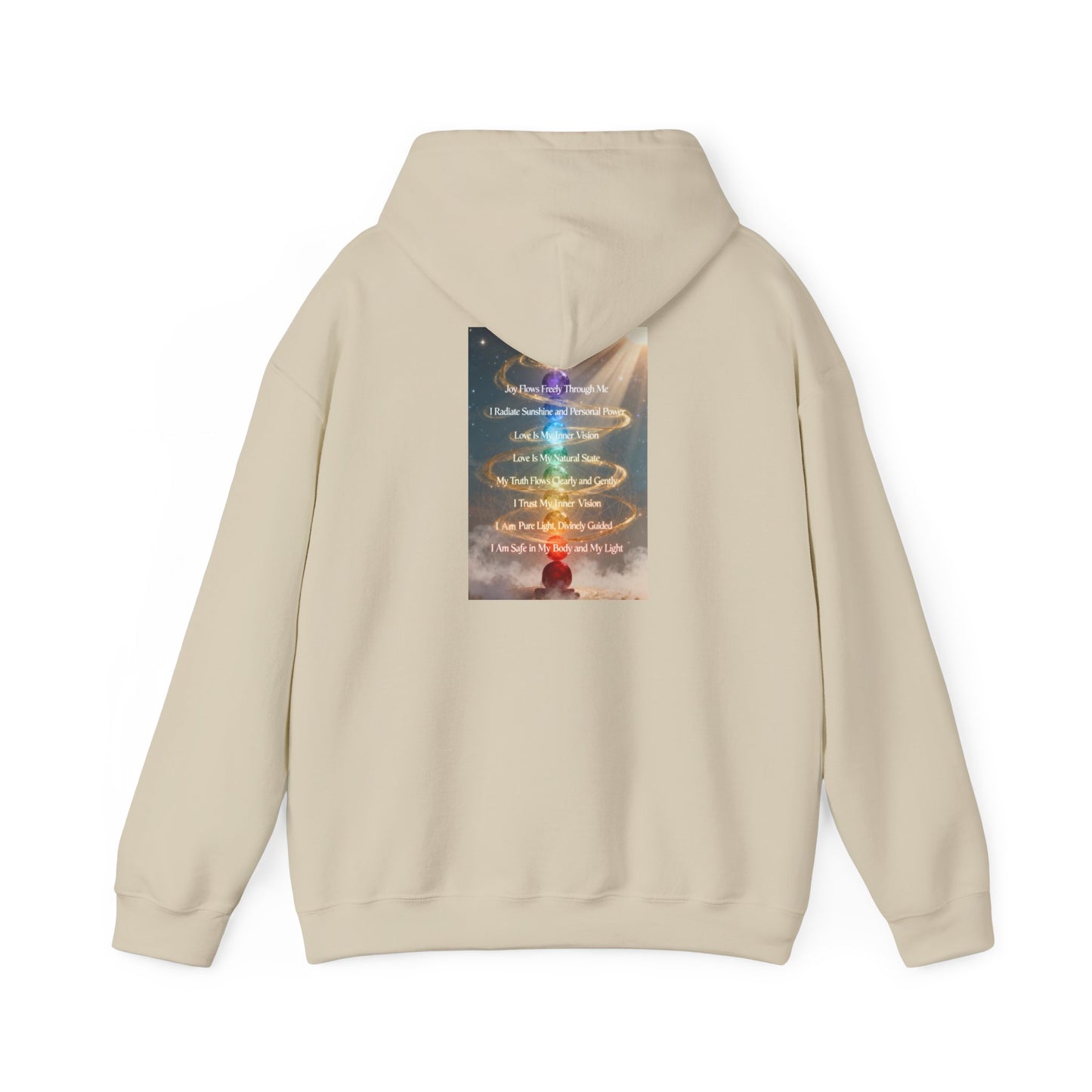 Aligned AF Hoodie | Chakra Spiral Meditation Back Graphic