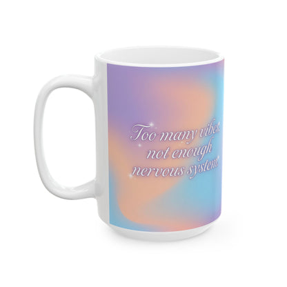 Inspirational Pastel Ceramic Mug – 'Delicious Vibes, Laugh Often' Motivational Coffee Cup