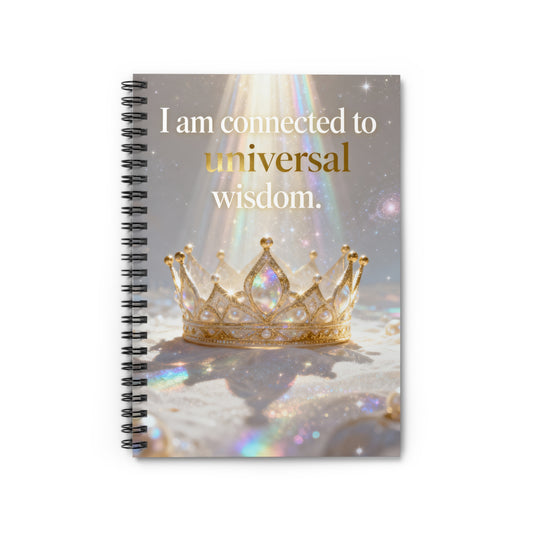 Affirmation Inspirational Spiral Notebook — "I am connected to universal wisdom"