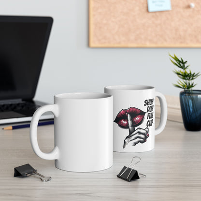 Ceramic Mug — Shh! Lip Print Coffee Mug (11oz)
