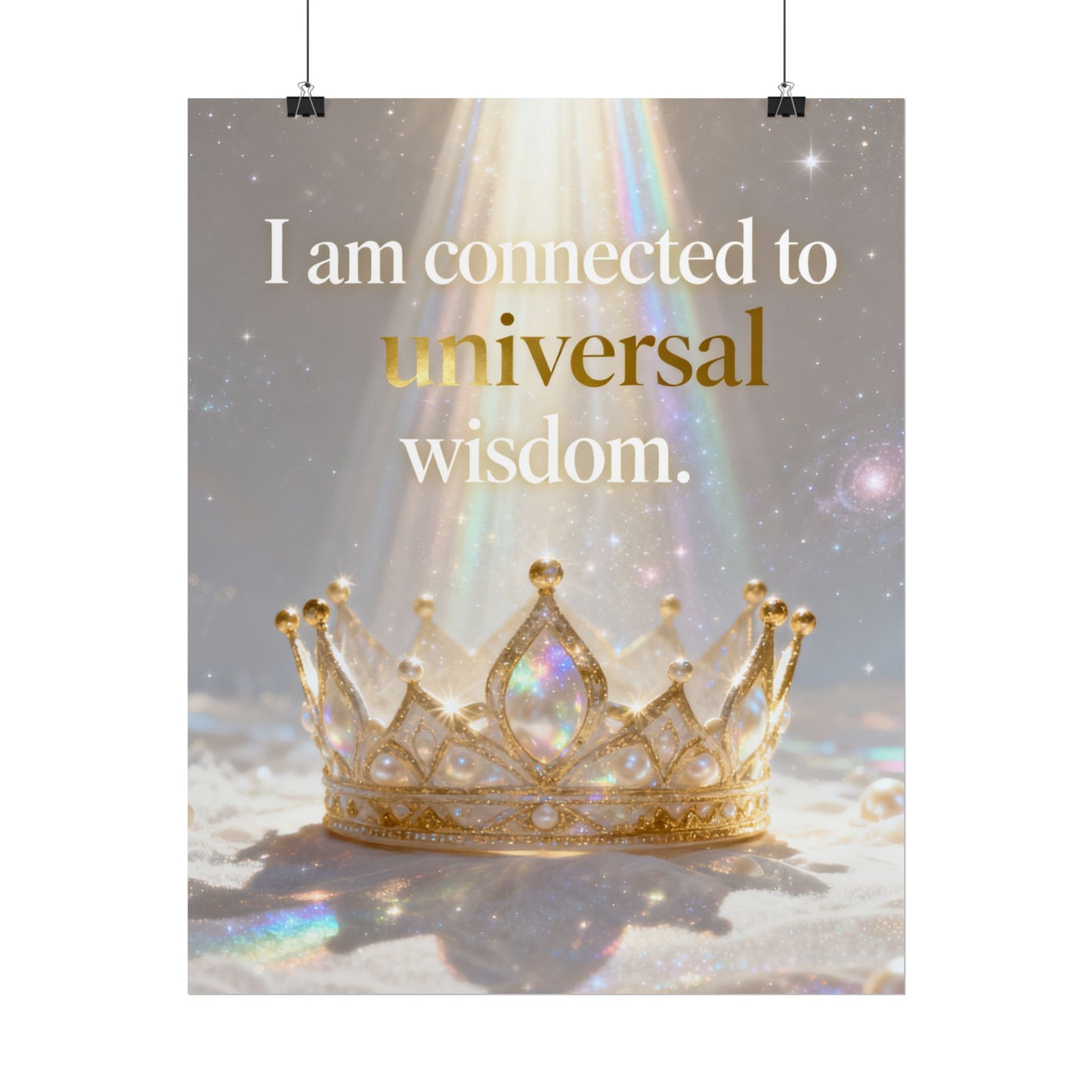I Am Connected to Universal Wisdom Poster | Inspirational Crown Wall Art