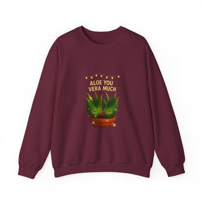 "Aloe You Vera Much" Sweatshirt — Cute Potted Succulent Crewneck Gift