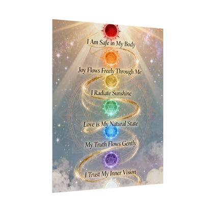 Chakra Affirmation Rolled Poster — Spiritual Wall Art