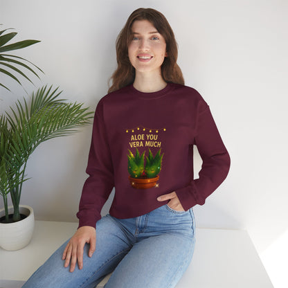 "Aloe You Vera Much" Sweatshirt — Cute Potted Succulent Crewneck Gift