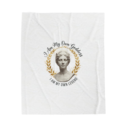Velveteen Plush Blanket " I am my own Goddess. I am my own legend"