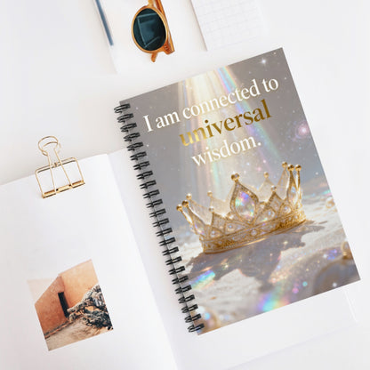 Affirmation Inspirational Spiral Notebook — "I am connected to universal wisdom"