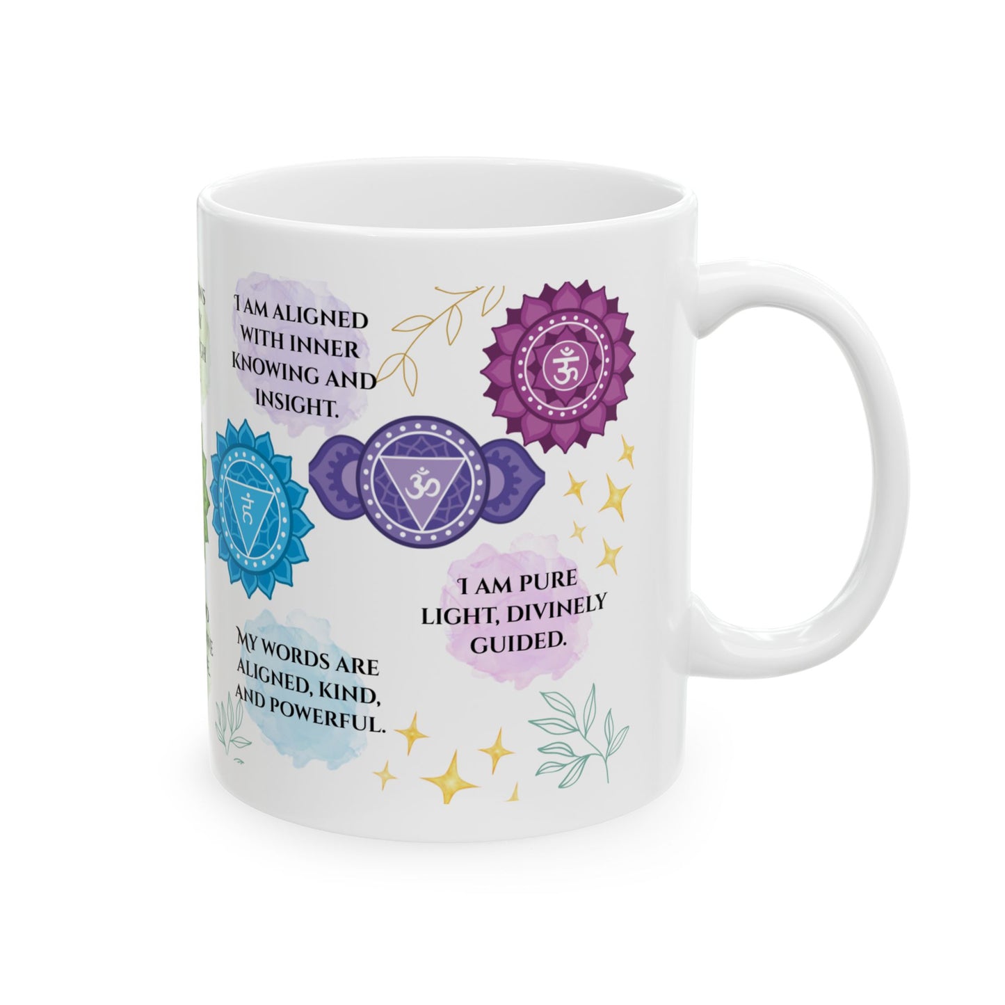Chakra Affirmation Ceramic Mug — 11oz & 15oz Mindfulness Coffee Cup