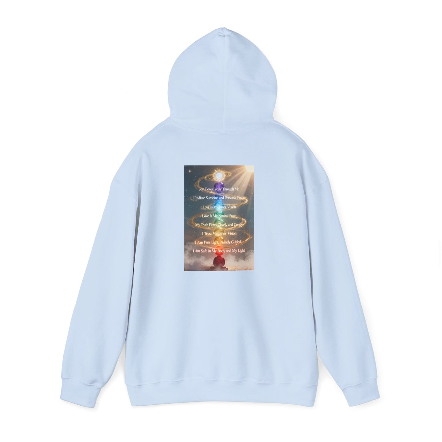 Aligned AF Hoodie | Chakra Spiral Meditation Back Graphic