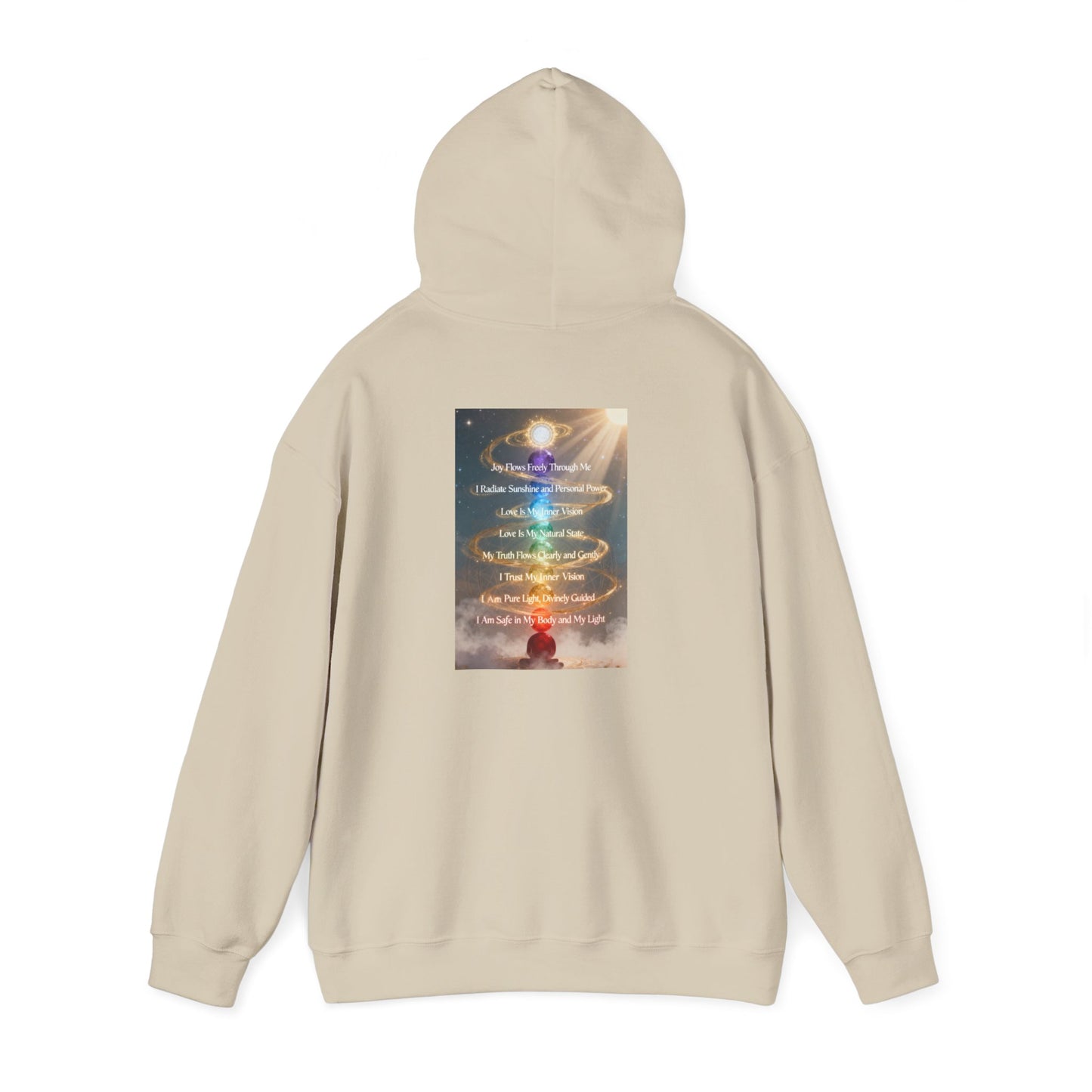 Aligned AF Hoodie | Chakra Spiral Meditation Back Graphic