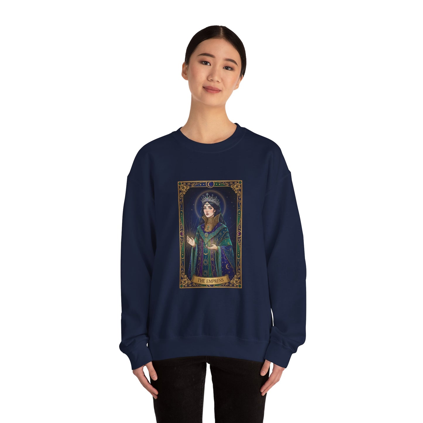 Mystic Empress Tarot Crewneck Sweatshirt | classic tarot style, modern tarot apparel