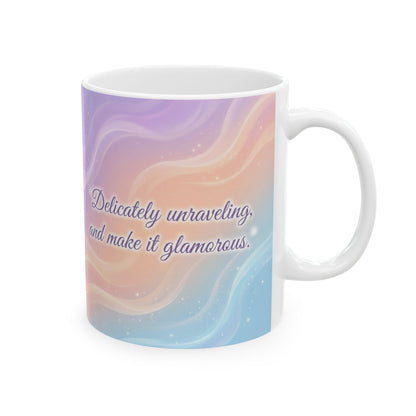 Inspirational Pastel Ceramic Mug – 'Delicious Vibes, Laugh Often' Motivational Coffee Cup