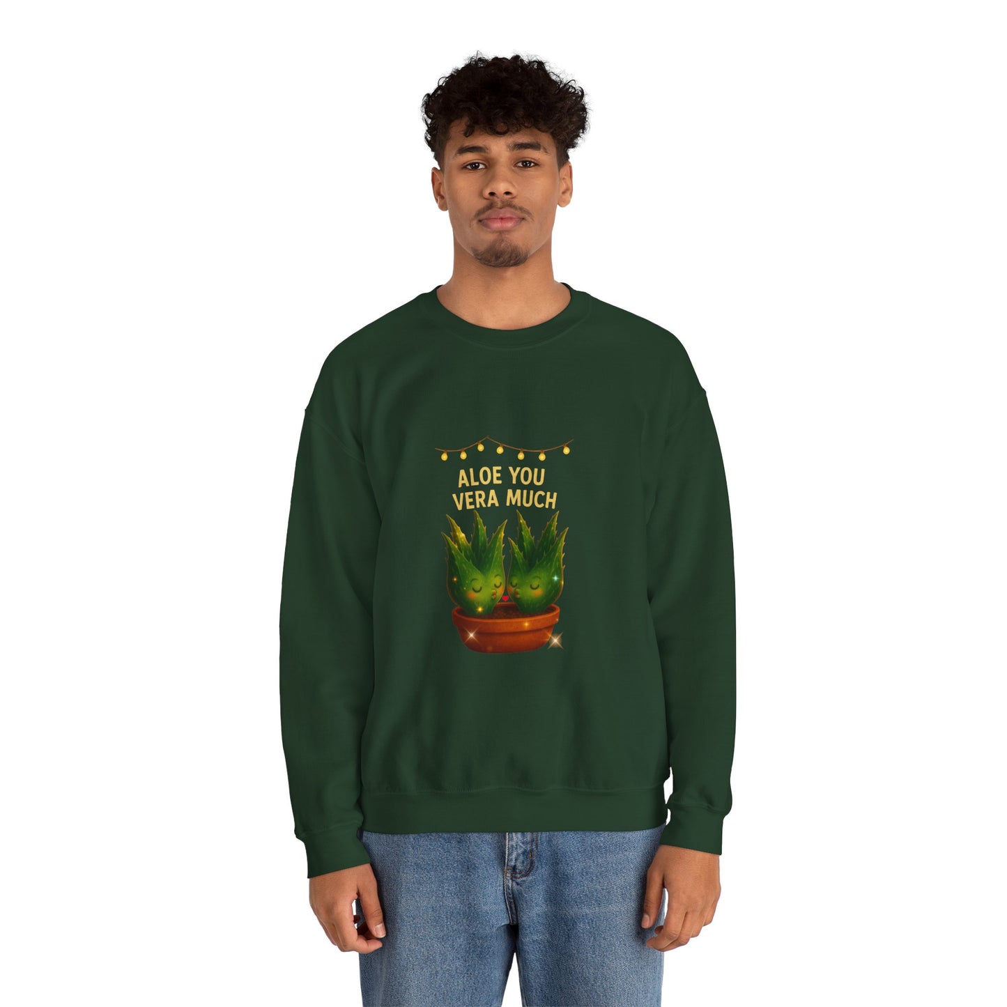 "Aloe You Vera Much" Sweatshirt — Cute Potted Succulent Crewneck Gift