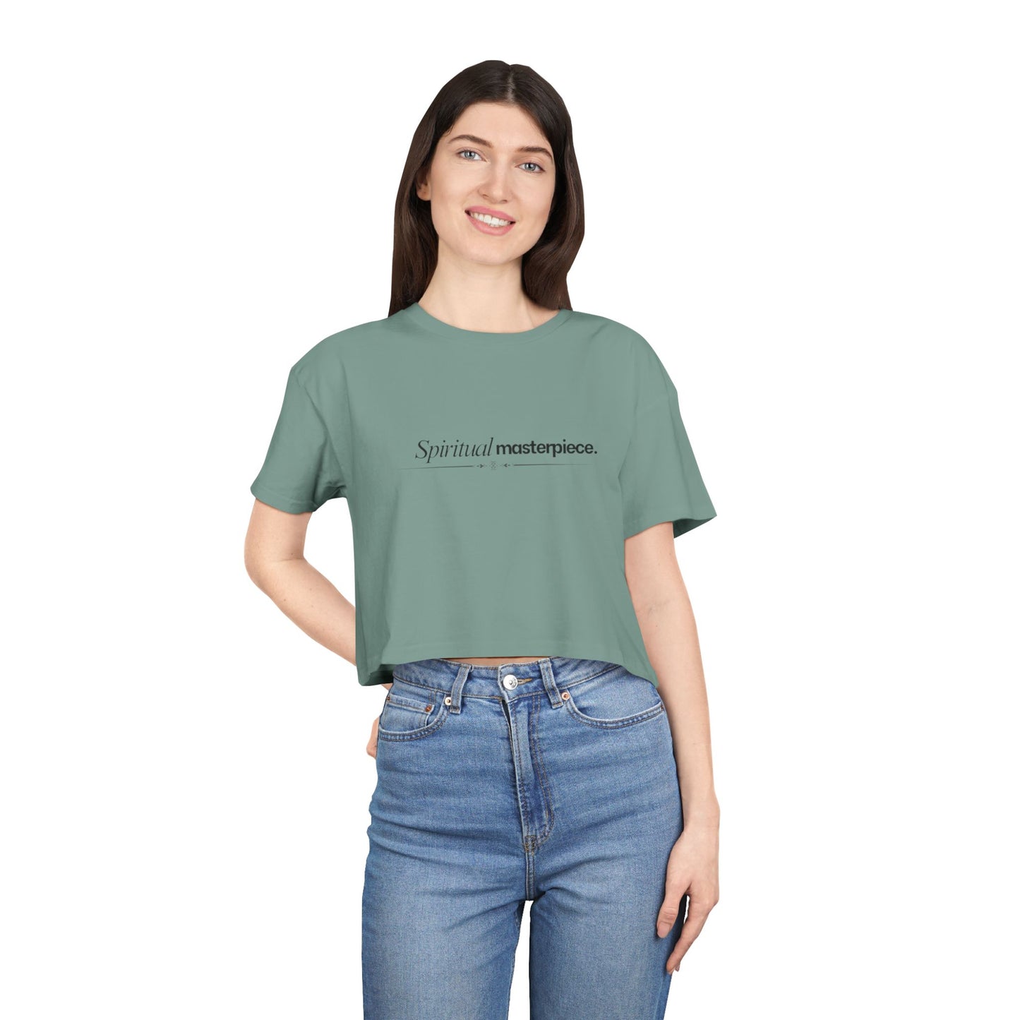 "Spiritual Masterpiece." Crop Tee — Inspirational, Intentional Women's Shirt