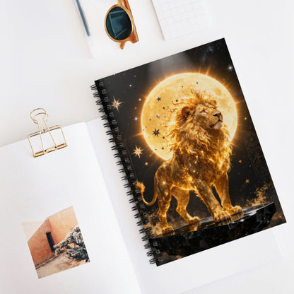 Lion Sun Notebook — Gold Leo Energy Ruled Journal for Astrology & Zodiac Lovers