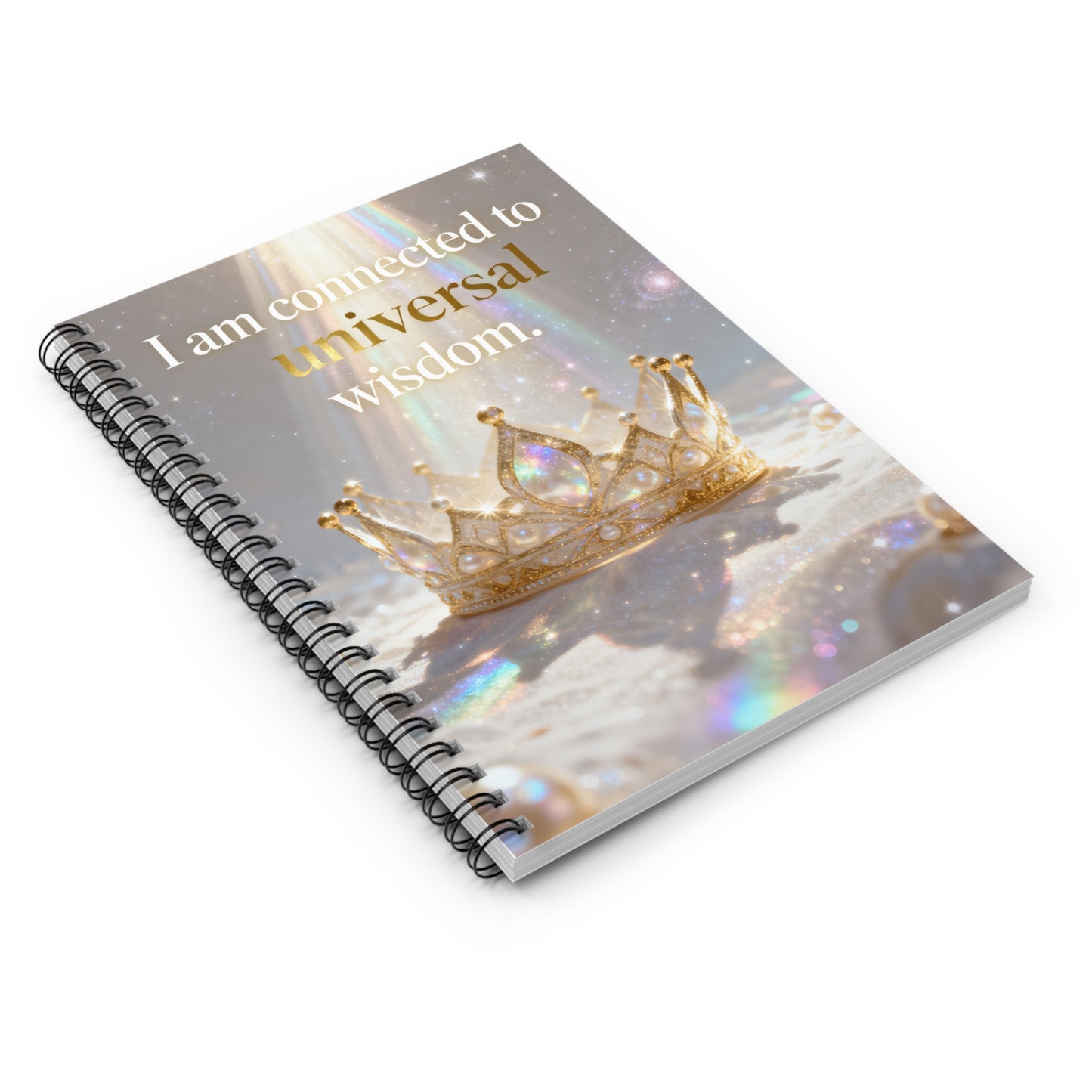 Affirmation Inspirational Spiral Notebook — "I am connected to universal wisdom"