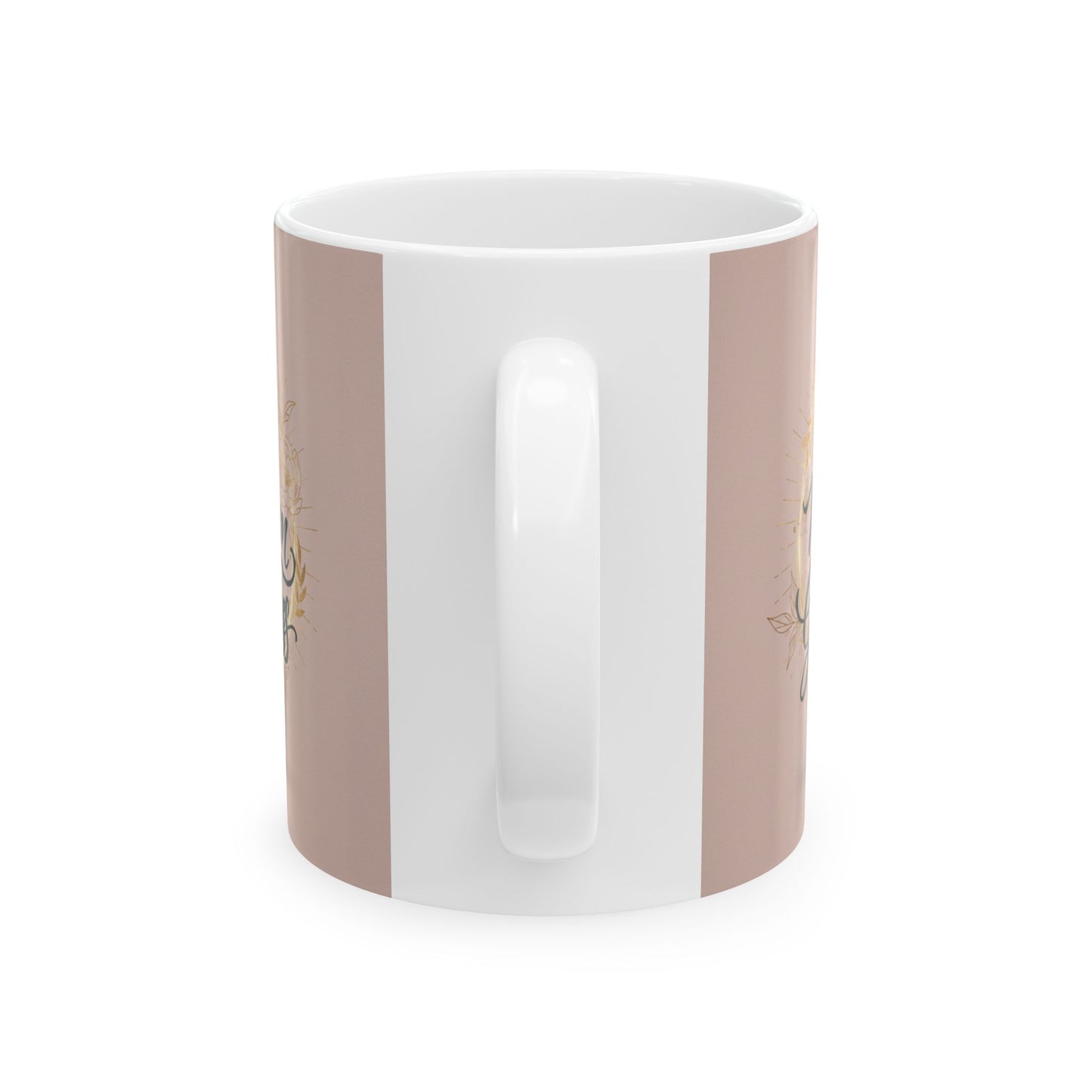 Inspirational Ceramic Mug – "I Am My Own Goddess" Script Floral Design (11oz, 15oz)