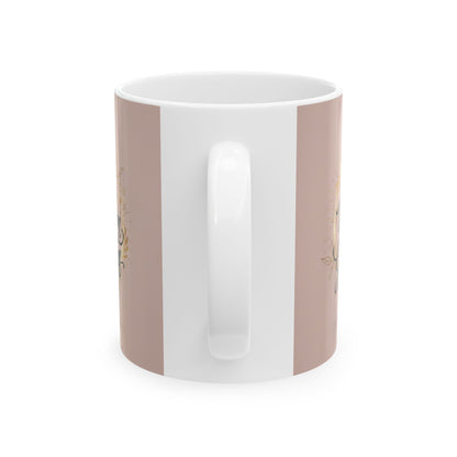 Inspirational Ceramic Mug – "I Am My Own Goddess" Script Floral Design (11oz, 15oz)