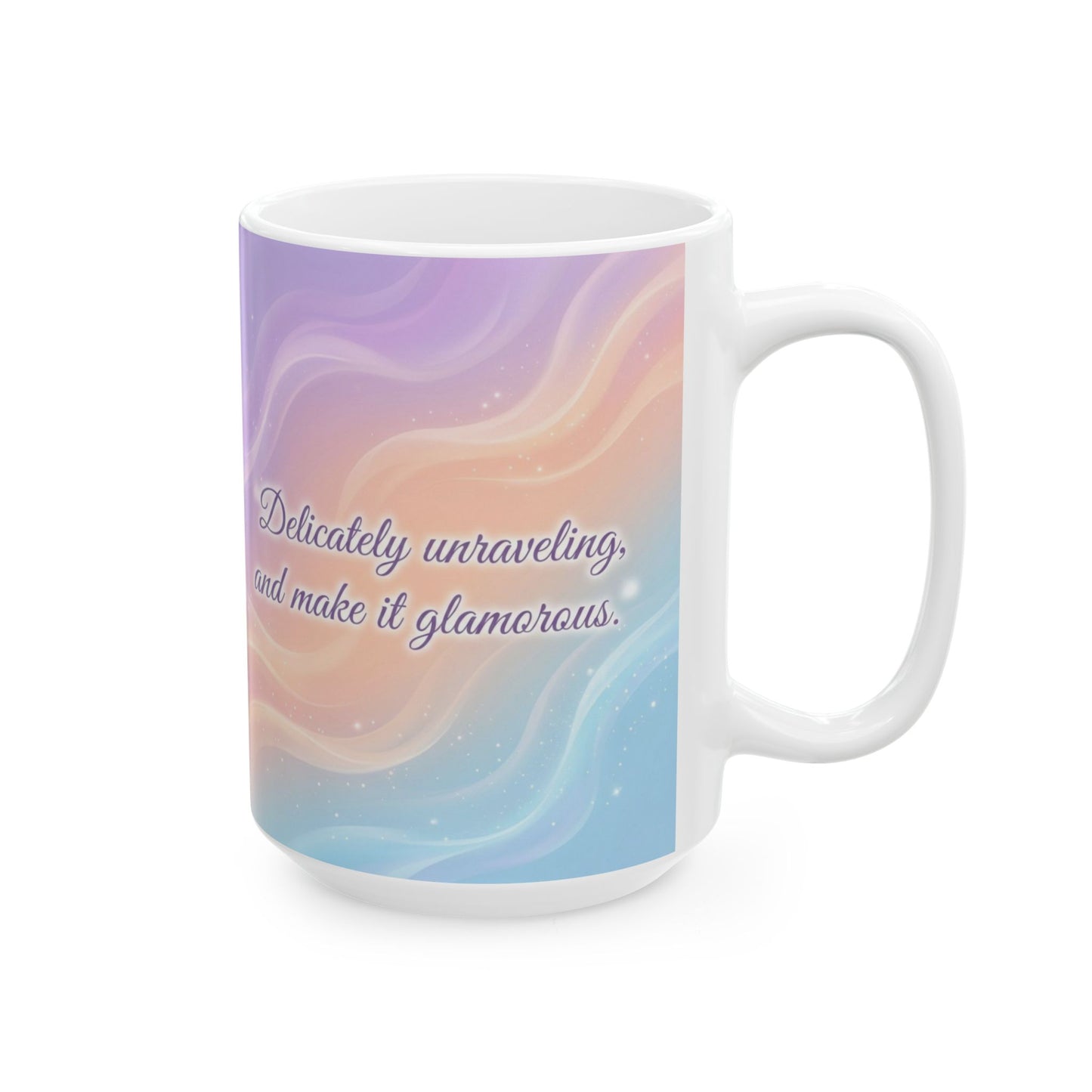 Inspirational Pastel Ceramic Mug – 'Delicious Vibes, Laugh Often' Motivational Coffee Cup