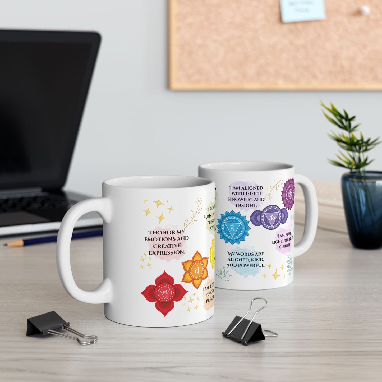 Chakra Affirmation Ceramic Mug — 11oz & 15oz Mindfulness Coffee Cup