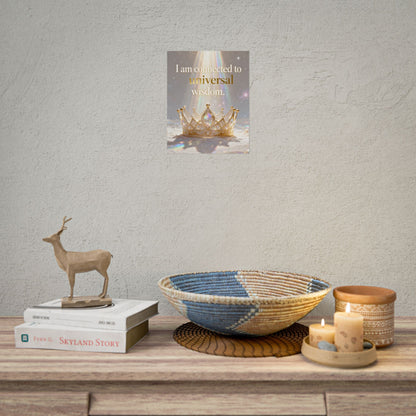 I Am Connected to Universal Wisdom Poster | Inspirational Crown Wall Art