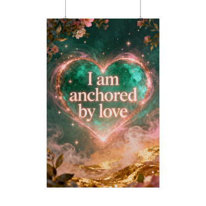 I am anchored by Love - Rolled Poster | Heart Affirmation Art Print