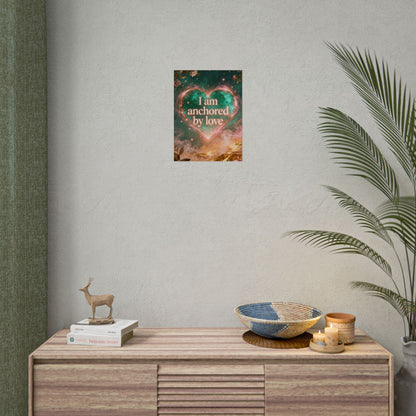 I am anchored by Love - Rolled Poster | Heart Affirmation Art Print