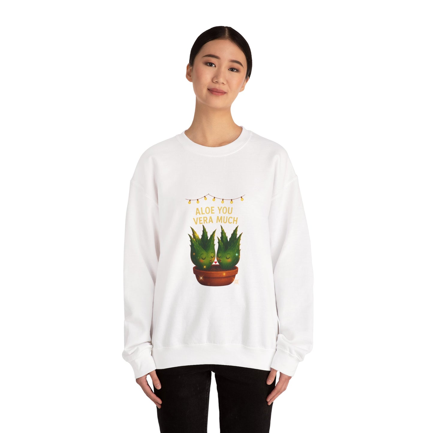 "Aloe You Vera Much" Sweatshirt — Cute Potted Succulent Crewneck Gift