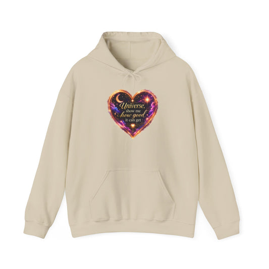 Heart Galaxy Graphic Hoodie — "Universe, show me how good it can get"