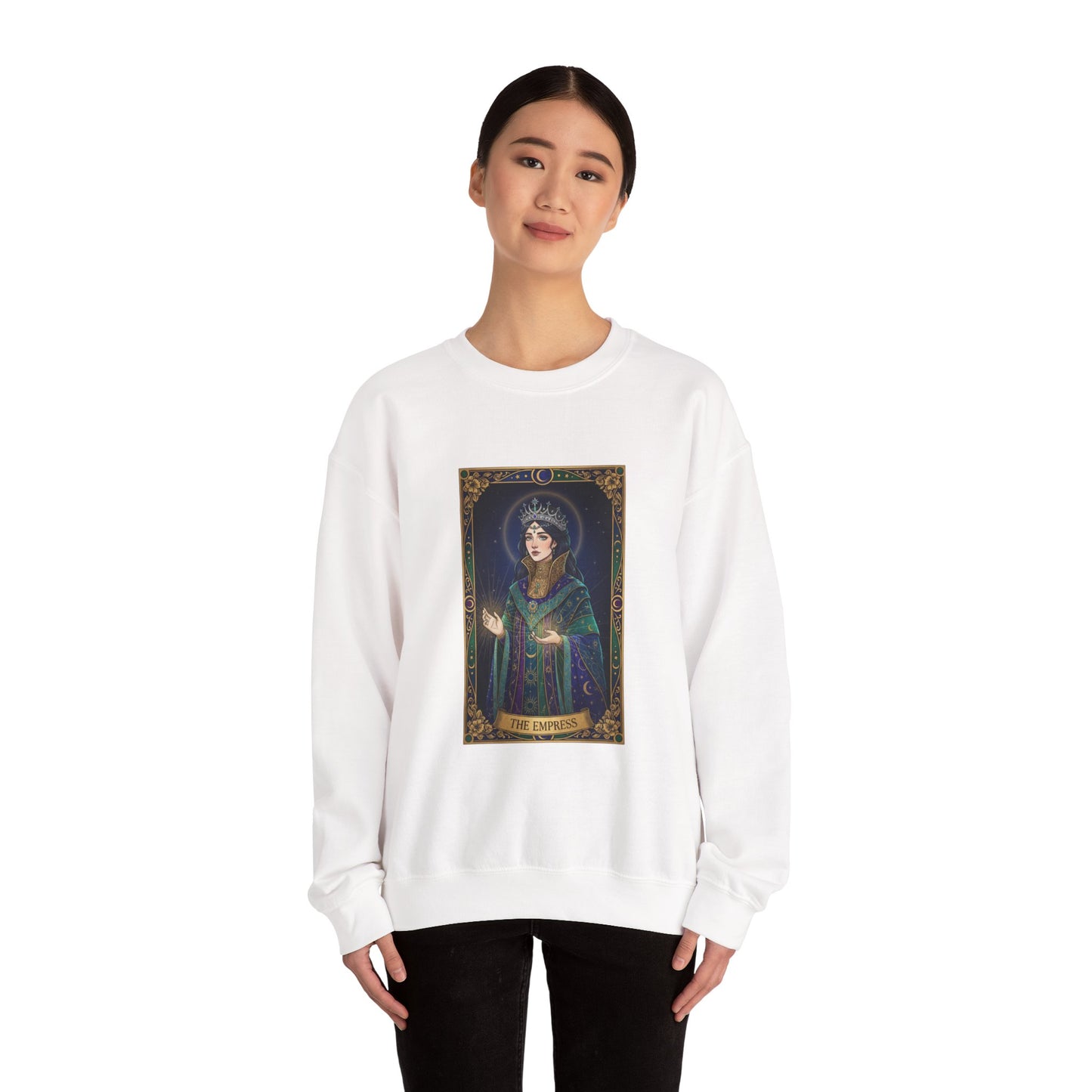 Mystic Empress Tarot Crewneck Sweatshirt | classic tarot style, modern tarot apparel