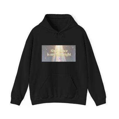 Abundance Is My Birthright Hoodie — Spiritual Affirmation Graphic Hoodie
