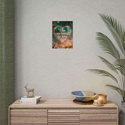 I am anchored by Love - Rolled Poster | Heart Affirmation Art Print