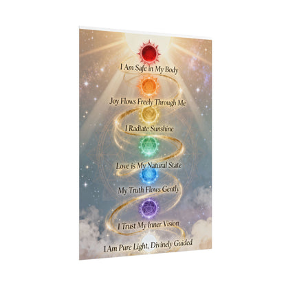 Chakra Affirmation Rolled Poster — Spiritual Wall Art
