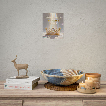 I Am Connected to Universal Wisdom Poster | Inspirational Crown Wall Art