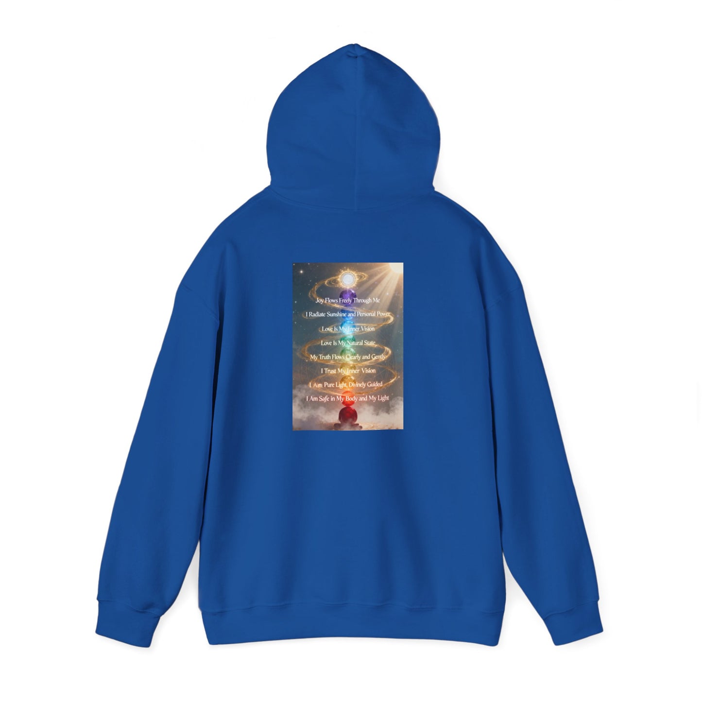 Aligned AF Hoodie | Chakra Spiral Meditation Back Graphic