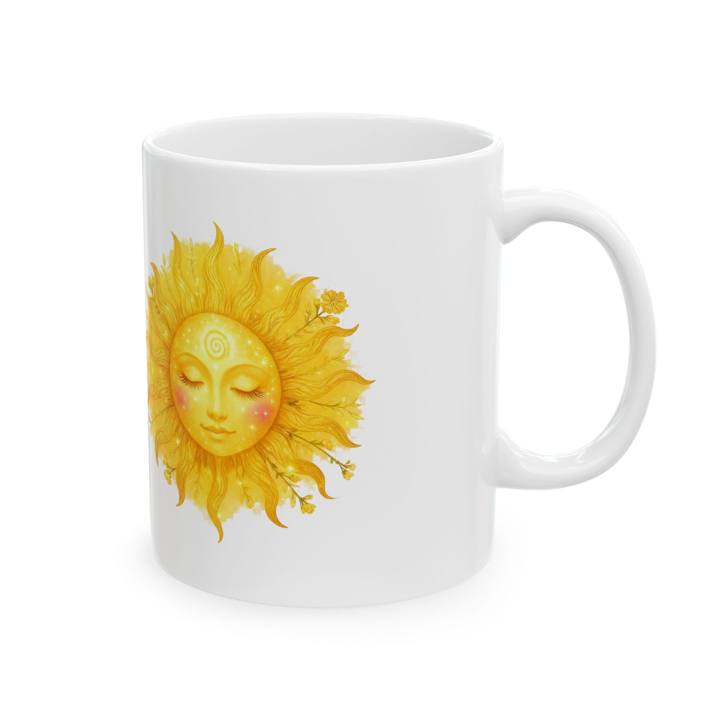 Sun face Illustration Mug | "Heart open. Crown lit. Roots deep." - Botanical Accents