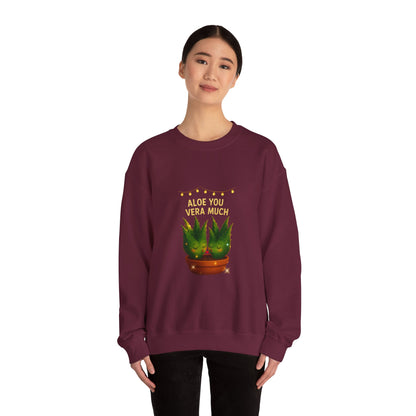 "Aloe You Vera Much" Sweatshirt — Cute Potted Succulent Crewneck Gift