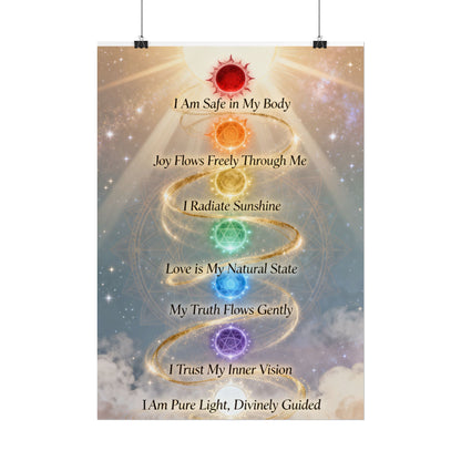 Chakra Affirmation Rolled Poster — Spiritual Wall Art