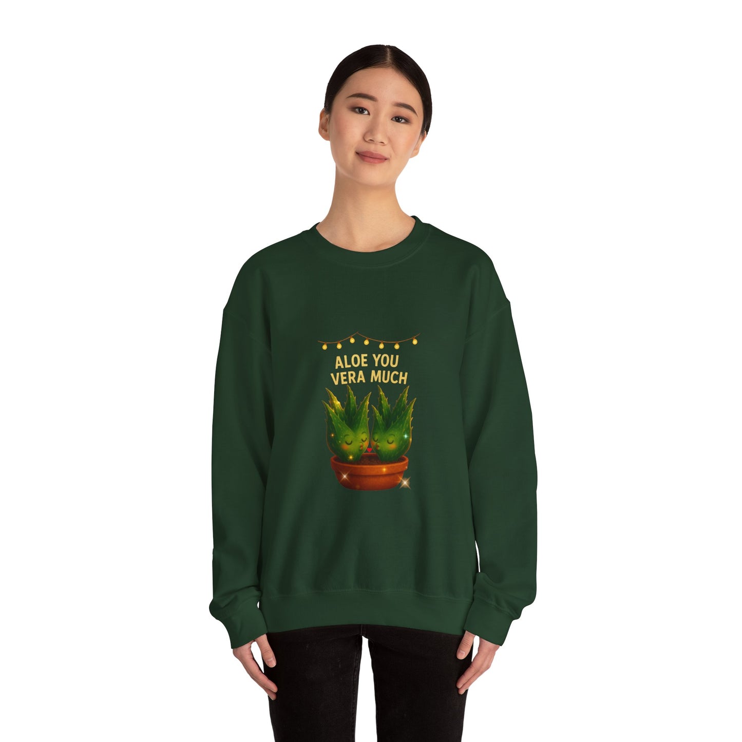 "Aloe You Vera Much" Sweatshirt — Cute Potted Succulent Crewneck Gift