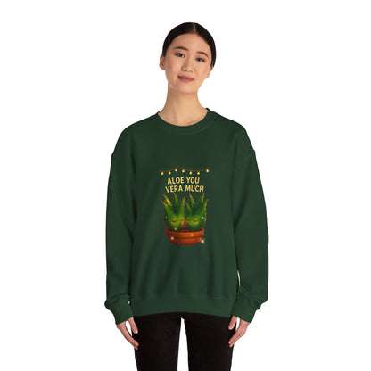 "Aloe You Vera Much" Sweatshirt — Cute Potted Succulent Crewneck Gift
