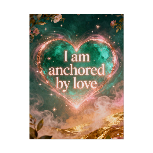 I am anchored by Love - Rolled Poster | Heart Affirmation Art Print