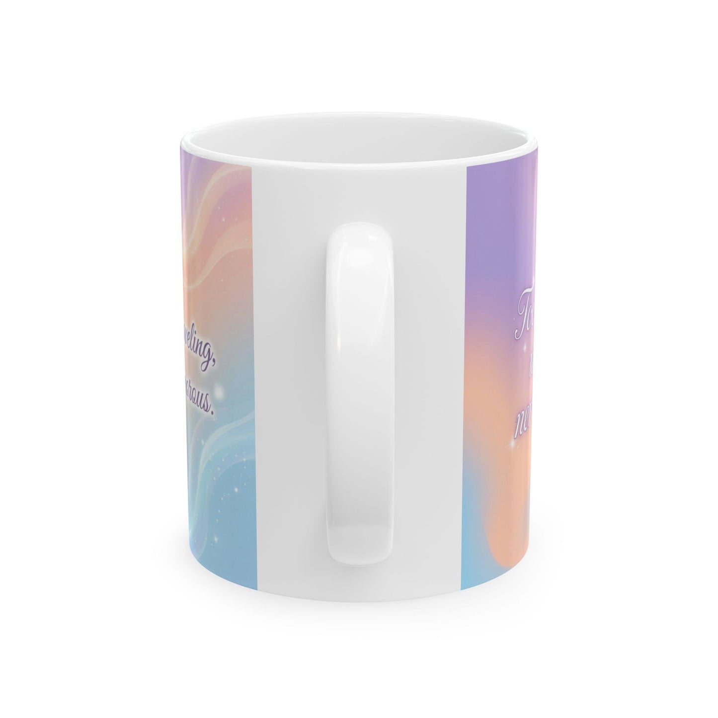 Inspirational Pastel Ceramic Mug – 'Delicious Vibes, Laugh Often' Motivational Coffee Cup