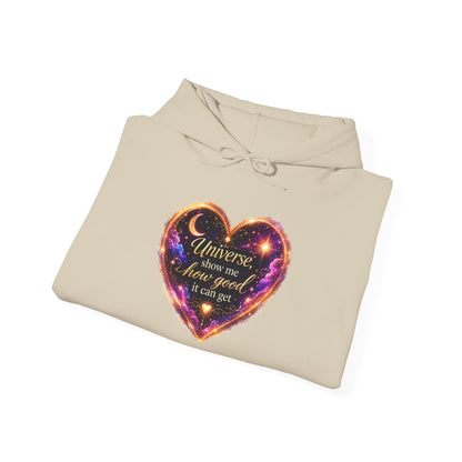 Heart Galaxy Graphic Hoodie — "Universe, show me how good it can get"