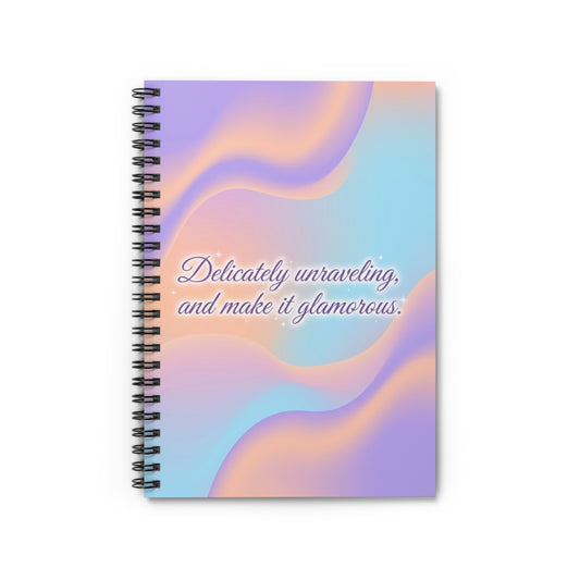 "Delicately unraveling and make it glamorous." —Pastel Aesthetic Ruled Journal Spiral Notebook