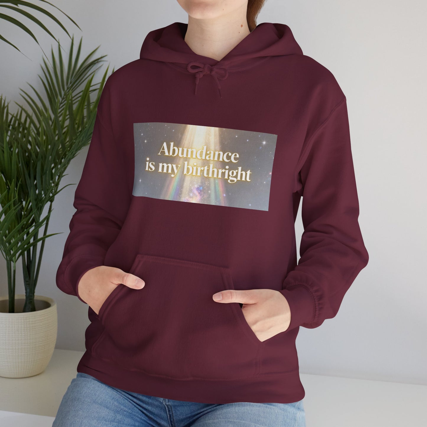 Abundance Is My Birthright Hoodie — Spiritual Affirmation Graphic Hoodie